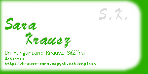 sara krausz business card